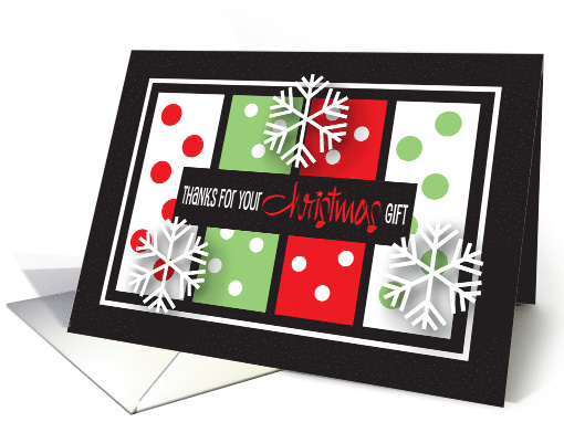 Hand Lettered Christmas Gift Thank You Polka Dot Wrapping Paper card