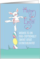 Hand Lettered Easter for Great Granddaughter Ballerina Bunny and Eggs card