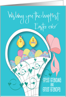 Hand Lettered Easter for Great Grandparents Chicks and Easter Basket card