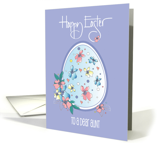 Hand Lettered Easter for Aunt Lavender Floral Egg Flowers... (895742)
