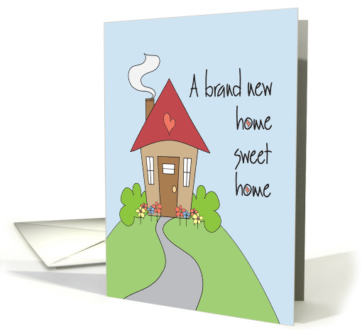 Hand Lettered A brand new home sweet home with heart card (919532)