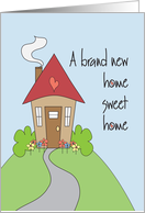 Hand Lettered A brand new home sweet home with heart card