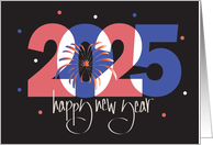 Hand Lettered New Year’s 2022 Bright Orange & Blue Number Date card