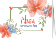 Feliz Cumpleaños en Español para Abuela con Muchos Flores de Colores card