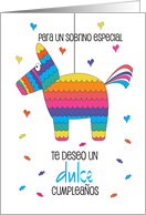 Cumpleaños en Español para Sobrino Especial con Piñata de Colores card