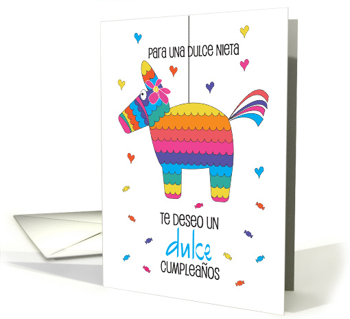 Cumpleaos para Dulce Nieta con Piata con Muchos Colores... (938870)