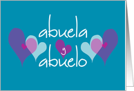 Feliz Aniversario Abuela y Abuelo, en Espaol, con Letras del Mano card