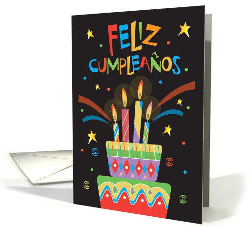 Feliz cumpleaos carta en Espaol Pastel con velas de... (944897)