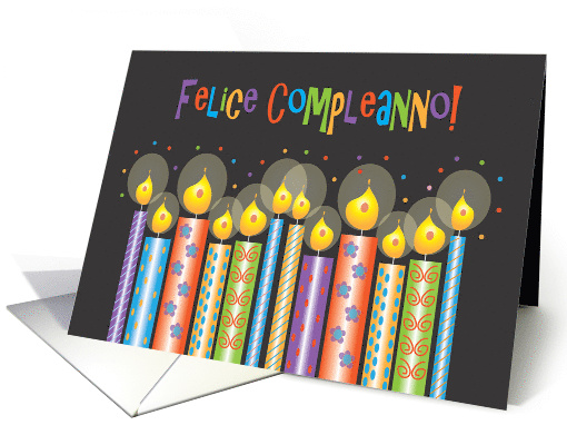 Felice compleanno carta en italiano con velas card (944908)