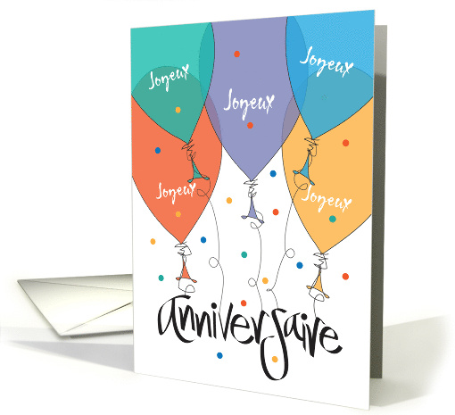 Une carte Franais Balloons Colores pour Joyeux Anniversaire card