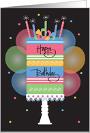 Birthday with Bright Colored Candles, Big Wishes for You card