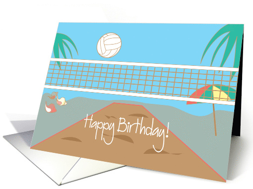 Happy Birthday for Beach Volleyball Player with volleyball card