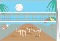 Happy Birthday for Beach Volleyball Player with volleyball card