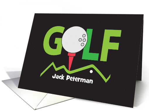 Happy Birthday to Golfer with Golf Ball and Red Tee with... (947738)