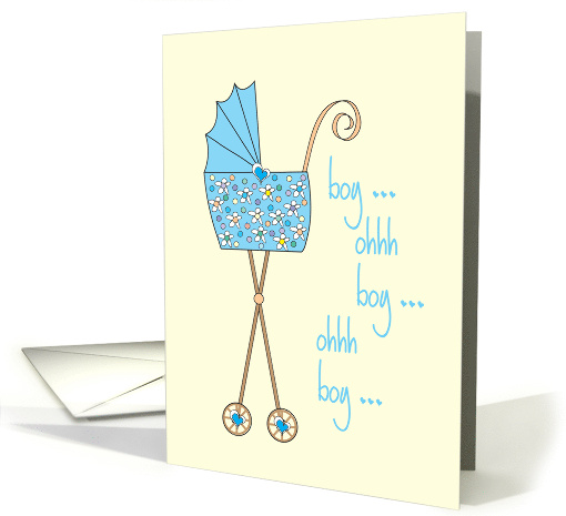 Congratulations on your new great grandson with colorful stroller card