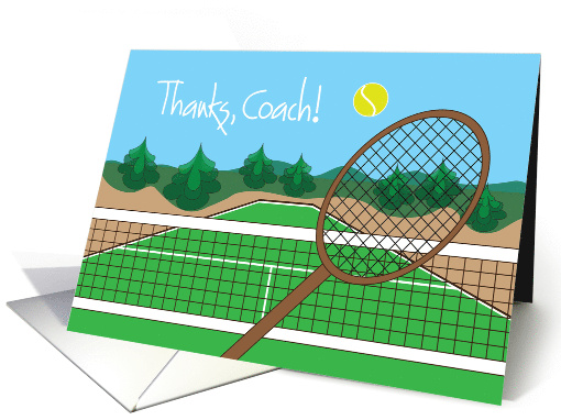 Thank you Coach for Tennis Coach with Racquet and Net card (948172)