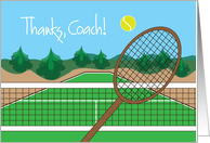 Thank you Coach for Tennis Coach with Racquet and Net card