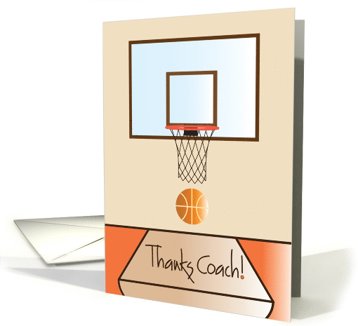 Thank you Coach for Basketball with Hoop and Basketball card (948175)