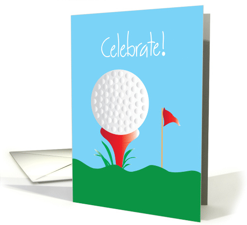 Congratulations for Golfer with Golf ball, Tee and Pin card (948212)