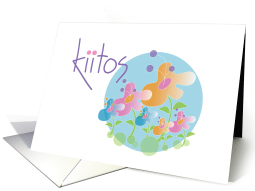 Kortti Suomi Kittos kaunii ta kukkia, Thank you note in Finnish card