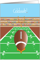 Football Celebrate Card with Football and Goalpost card