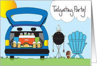 Invitation to Football Tailgating Party Car Trunk Cooler and Grill card