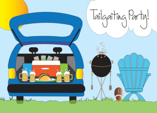Invitation to Football Tailgating Party Car Trunk Cooler and Grill