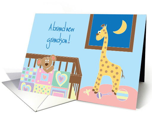 Congratulations for New Baby Grandson with Nursery and Animals card