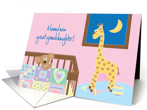 Congratulations for New Baby Great Granddaughter with Nursery card