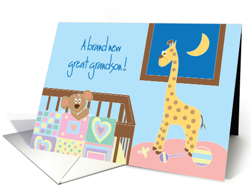 Congratulations for New Baby Great Grandson with nursery card (958763)