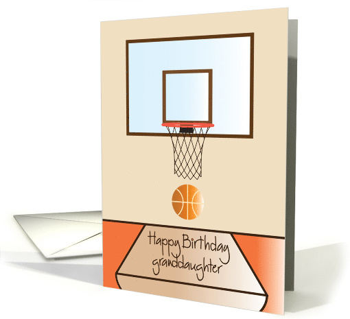 Happy Birthday for Granddaughter, with basketball hoop &... (959115)