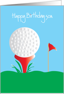 Happy Birthday for Son, Golf with golf ball and tee card