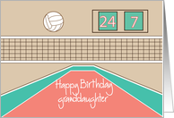 Happy Birthday for Granddaughter, Volleyball with volleyball court card