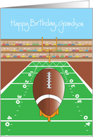 Happy Birthday for Grandson, Football and Football Field card