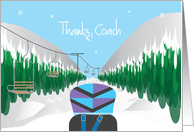 Thanks Coach with Snowboard for Snowboarding Coach card
