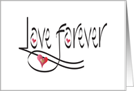 Hand Lettered Love Forever Wedding Congratulations with Hearts card