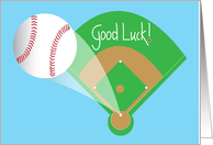 Good Luck in Baseball Game, with Home Run Baseball and Field card