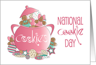 Hand Lettered National Cookie Day with Overflowing Cookie Jar card