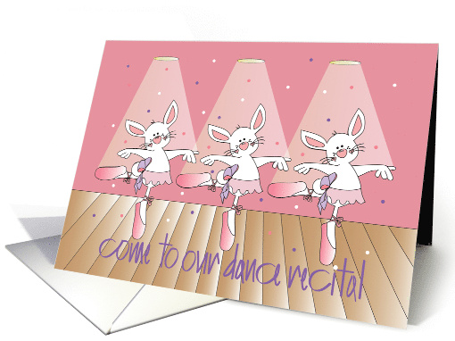 Hand Lettered Dance Recital Invitation Bunnies Performing... (978607)