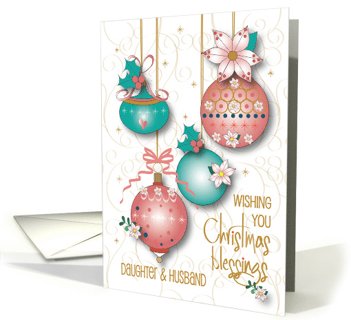 Hand Lettered Christmas for Daughter & Son in Law Ornate... (980513)