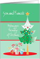 Christmas for Son and Fiance, with Decorated Christmas Tree card