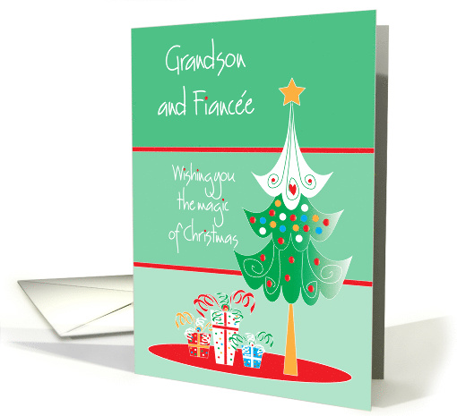 Christmas for Grandson and Fiance with decorated tree card (980529)