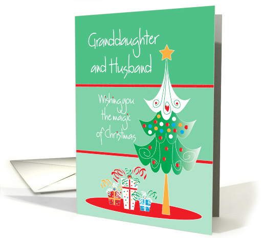 Christmas for Granddaughter and Husband with decorated tree card