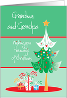 Christmas for Grandma and Grandpa with decorated tree card