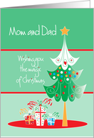 Christmas for Mom and Dad with decorated tree card