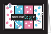Hand Lettered Baby Shower Thank you for Gift Polka Dot Wrapping Paper card