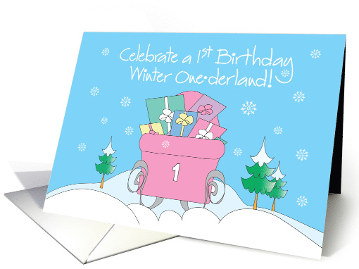 Invitation for Birthday Party One Year Old With Winter... (986425)