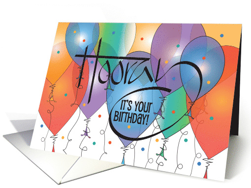 Hand Lettered Business Birthday with Colorful Balloons and... (990171)