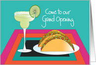 Business Grand Opening Invitation with Taco and Margarita card