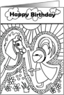 Happy Birthday Boy’s Coloring Page Greeting Card with little Knight card
